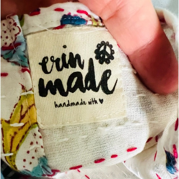 Erin Made Peace Work Convertible Crop boho handmade unique pattern top - Picture 6 of 7